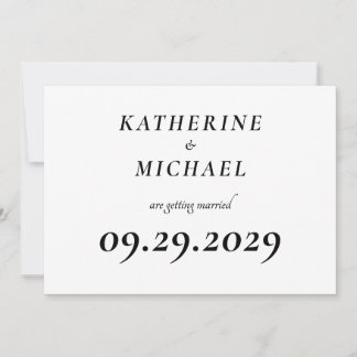Elegant White Minimal Wedding Invitations