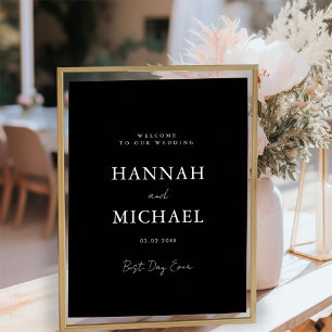 Elegant, White, Minimal Wedding Welcome Poster