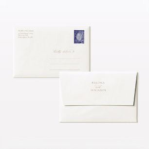 Elegant White Minimalist A7 5x7 Wedding Envelope