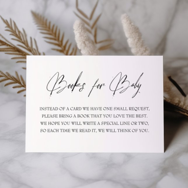 Elegant White Minimalist Books for Baby Enclosure Card (Creator Uploaded)