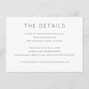 Elegant White Minimalist Details Enclosure Card
