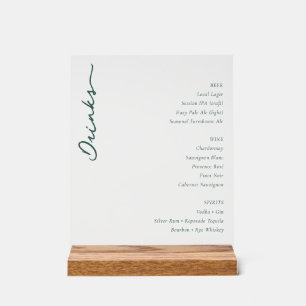 Elegant White Minimalist Menu Sign