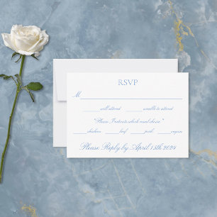 Elegant White Minimalist Unicorn Horses RSVP Card