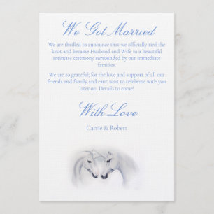 Elegant White Minimalist Unicorn Horses Wedding Invitation