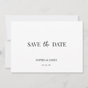 Elegant White Minimalist Wedding Save The Date