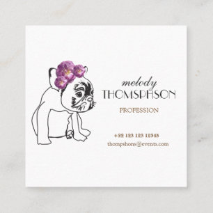 Elegant White Modern Art Square Business Card