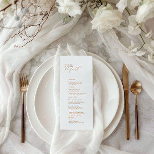 Elegant White Modern "Time To Feast" Wedding Menu