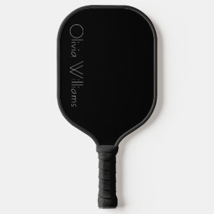 Elegant White Monogram   Stylish Modern Minimalist Pickleball Paddle