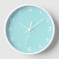 Elegant White Numbers | Classic Pastel Turquoise