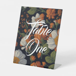 Elegant white orange blooms pedestal sign