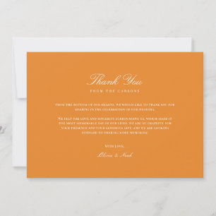 Elegant White & Orange Thank you Card