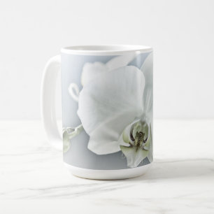 Elegant White Orchid Botanical Art Coffee Mug