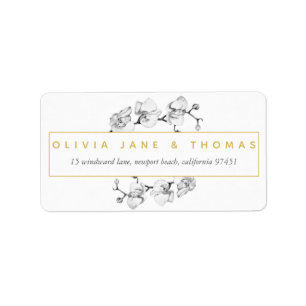 Elegant White Orchid Dream Return Address Label