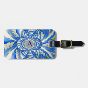 Elegant white orchid watercolor painting luggage tag