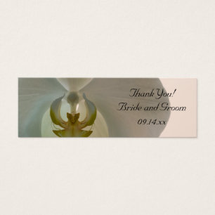 Elegant White Orchid Wedding Favour Tags