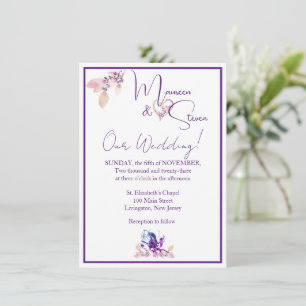 Elegant White Orchid Wedding Invitation