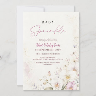 Elegant White Orchid Wildflower Baby Shower Invitation