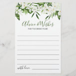 Elegant White Orchids Bohemian Bridal Advice Card<br><div class="desc">Elegant White Orchids Bohemian Bridal Advice Card.
Personalise with the bride to be's name and date of shower. 
For further customisation,  please click the "customise further" link. If you need help,  contact me please.</div>