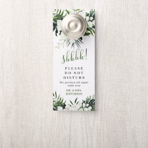 Elegant White Orchids Bohemian Do Not Disturb Door Hanger