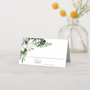 Elegant White Orchids Bohemian Floral Wedding Plac Place Card