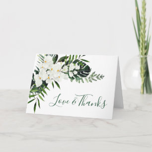 Elegant White Orchids Bohemian Floral Wedding Thank You Card