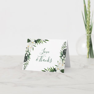 Elegant White Orchids Bohemian Floral Wedding Thank You Card