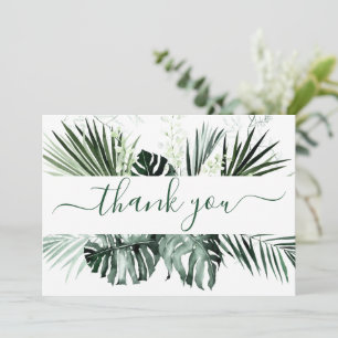 Elegant White Orchids Bohemian Wedding Floral Thank You Card