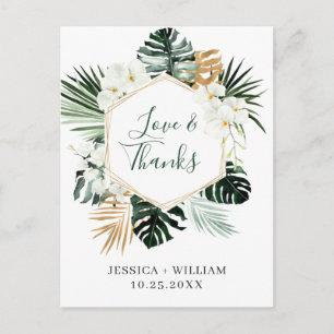 Elegant White Orchids Bohemian Wedding Thank You Postcard