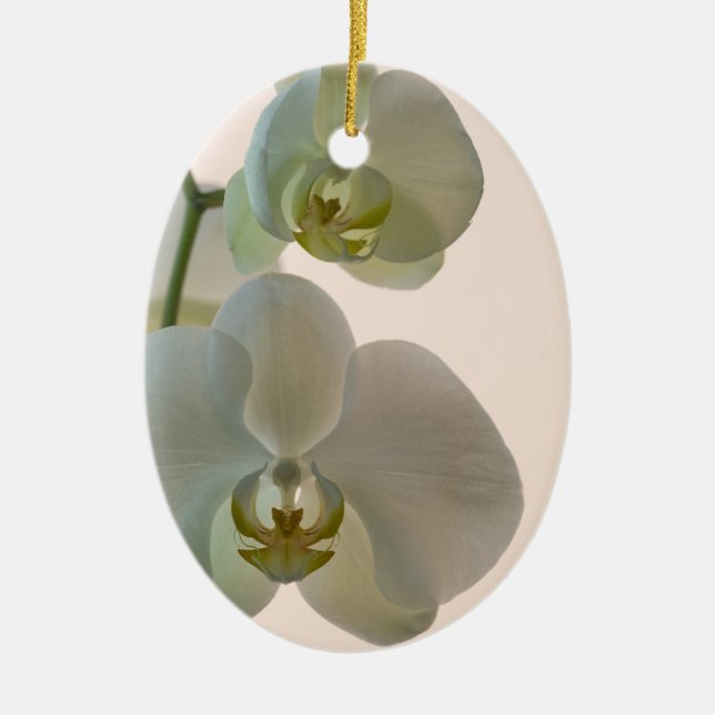 Elegant White Orchids Bridesmaid Thank You Ceramic Tree Decoration (Front)