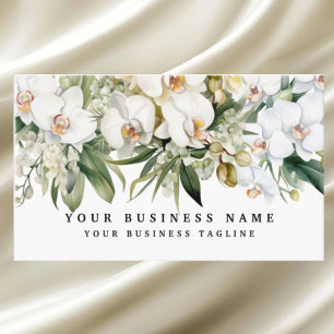 Elegant White Orchids Flowers Floral Business Card