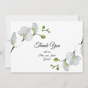 Elegant white orchids   thank you card