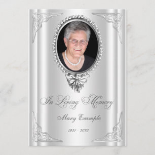 Elegant White Order of Service Mourning Cards