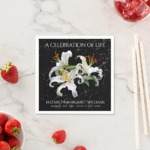 Elegant White Oriental Lilies Celebration of Life Napkin