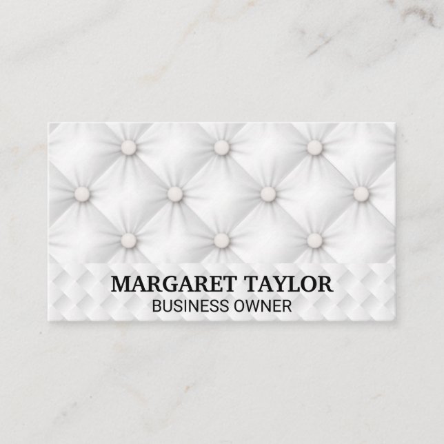 Elegant White Padding | Weave Pattern Business Card (Front)