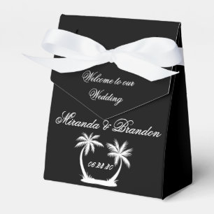 Elegant White Palm Beach Wedding Favour Box