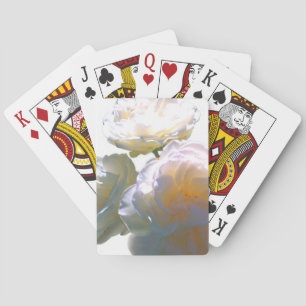 Elegant white peach orange blush roses playing cards