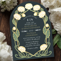Elegant White Peony Art Nouveau Floral Wedding