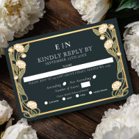 Elegant White Peony Art Nouveau Floral Wedding