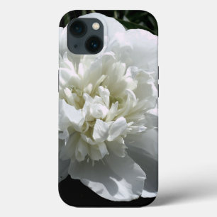 Elegant white peony floral white flower photo iPhone 13 case