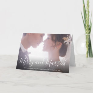 Elegant White Photo Newlywed Christmas Holiday Card