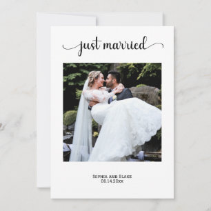 Elegant White Photo Wedding Announcement