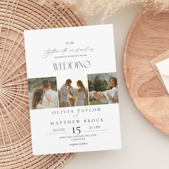 Elegant White  Photo Wedding Invitation (Creator Uploaded)