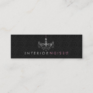 Elegant White & Pink Chandelier Interior Design 4 Mini Business Card