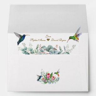 Elegant White Pink Floral Wedding Return Address   Envelope