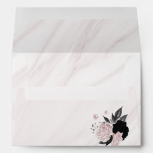 elegant white pink flowers wedding envelope