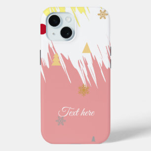 Elegant White & Pink Girly iPhone 15 Case