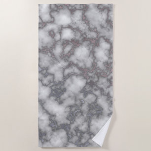 Elegant White Pink Marble Beach Towel