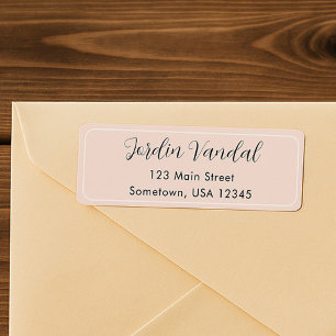 Elegant White Pink Romantic Wedding Return Address