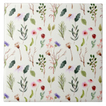 Elegant white &pink wildflower watercolor