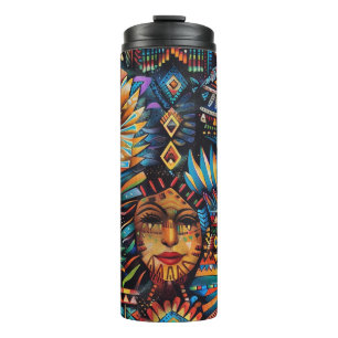 Elegant White "Pre-Columbian Tapestry" Thermal Tum Thermal Tumbler